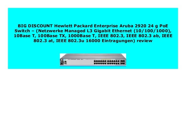 Hot Promo Hewlett Packard Enterprise Aruba 29 24 G Poe Switch