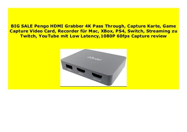 grabber karte NEW Pengo HDMI Grabber 4K Pass Through, Capture Karte, Game Capture V…