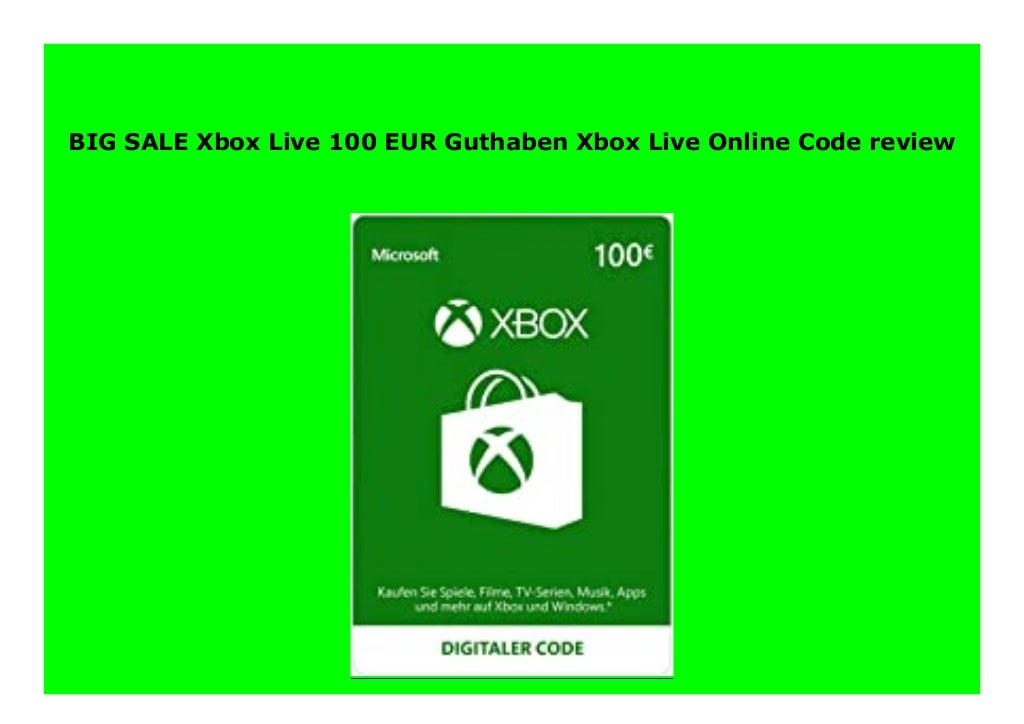 Best Price Xbox Live 100 EUR Guthaben Xbox Live Online Code revie…