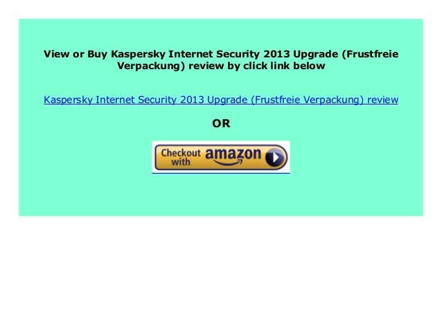 New Kaspersky Internet Security 13 Upgrade Frustfreie Verpackung