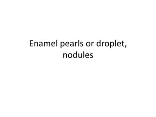 Enamel pearls or droplet,
nodules
 