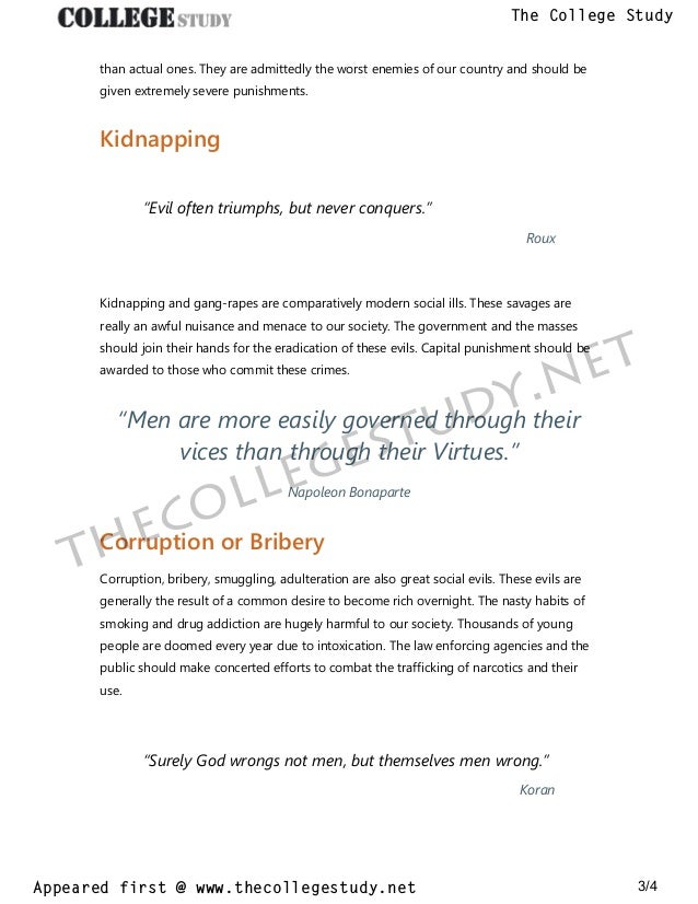 Conclusion on social evils picture