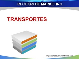 RECETAS DE MARKETING
TRANSPORTES
http://juanadsuara.wordpress.com
 