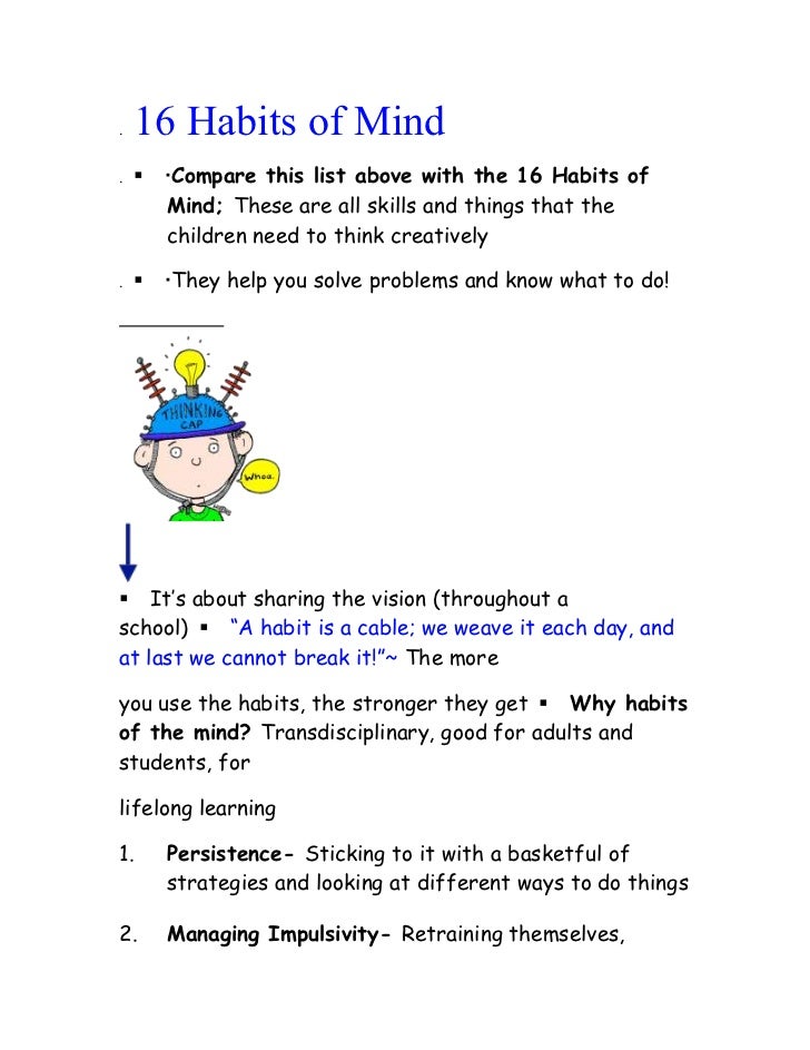 16 habits of mind student