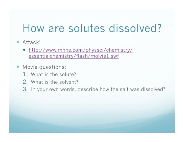 1 6 How Are Solutes Dissolved