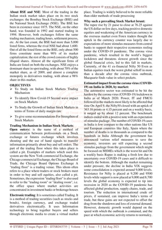 Impact of COVID- 19 Pandemic and Its Impact on Financial Markets | PDF