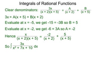 17 integrals of rational functions x | PPTX