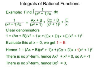 17 integrals of rational functions x | PPTX