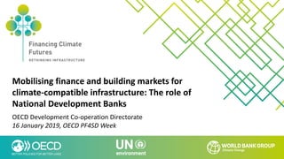 Mobilising finance and building markets for
climate-compatible infrastructure: The role of
National Development Banks
OECD Development Co-operation Directorate
16 January 2019, OECD PF4SD Week
 