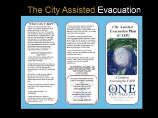 The City Assisted Evacuation
Plan
 