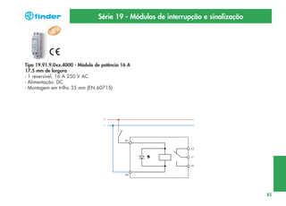 Série 19 - Módulos de interrupção e sinalização

Tipo 19.91.9.0xx.4000 - Módulo de potência 16 A
17.5 mm de largura
- 1 reversível, 16 A 250 V AC
- Alimentação: DC
- Montagem em trilho 35 mm (EN 60715)

85

 