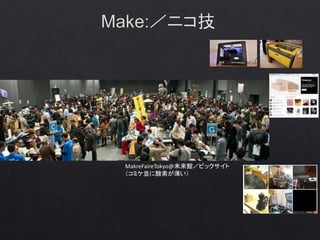 MakreFaireTokyo@未来館／ビックサイト
（コミケ並に酸素が薄い）
 