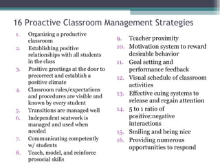16 proactive classroom management | PPT
