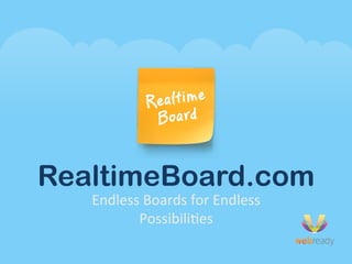RealtimeBoard.com	
  
    Endless	
  Boards	
  for	
  Endless	
  
           Possibili0es	
  
 