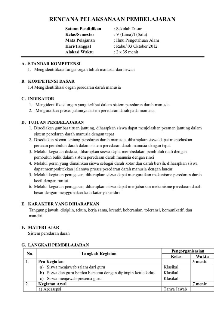16 Rpp Ipa Peredaran Darah 5a