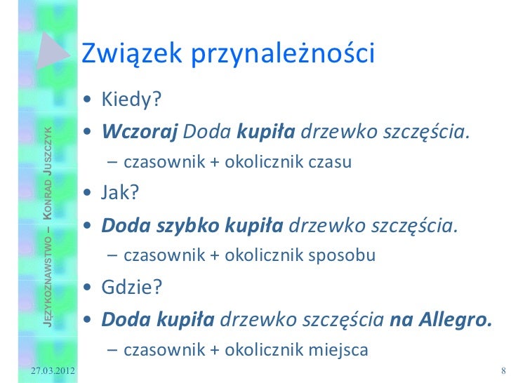 Składnia: związki składników syntagm