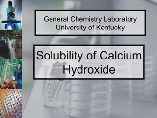 Solubility of Calcium Hydroxide 