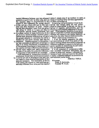 Exploited Zero Point Energy: 1. Freedom Particle System 2. Jes Ascanius' Version of Nikola Tesla's Aerial System
 
