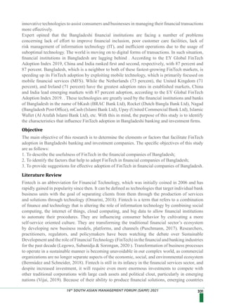 Adoption and Impact of FinTech in Bangladesh's Financial Sector | PDF