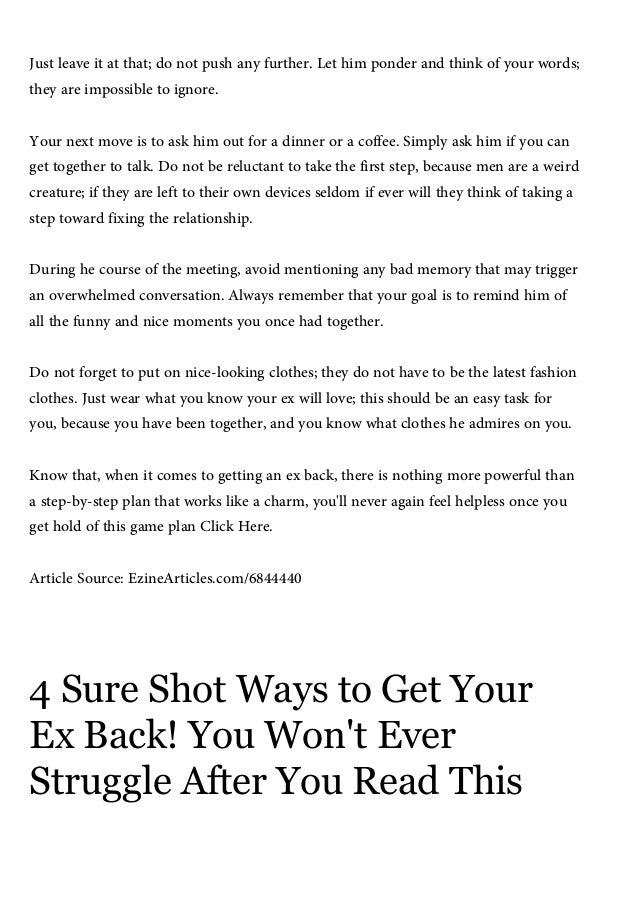 What to say to get your ex boyfriend back What to say to get your ex boyfriend back