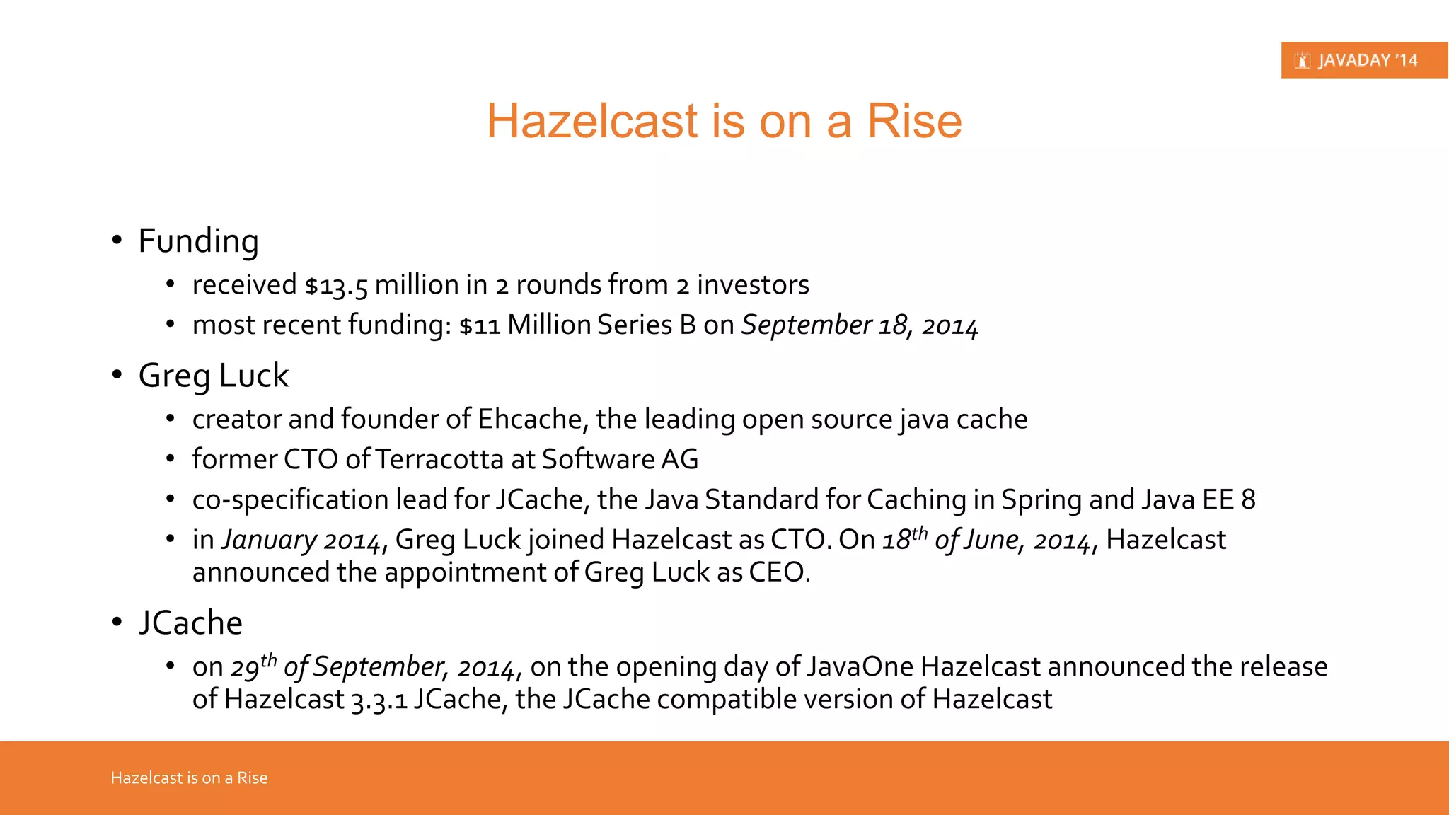 Cache Access Patterns • cache aside • application is responsible for reading and writing from the storage and the cache doesn't interact with the storage at all • the cache is “kept aside” as a faster and more scalable in-memory Cache Fundamentals data store • read-through/write-through (refresh-ahead/write-behind) • the application treats cache as the main data store and reads/writes data from/to it • the cache is responsible for reading and writing this data to the database 