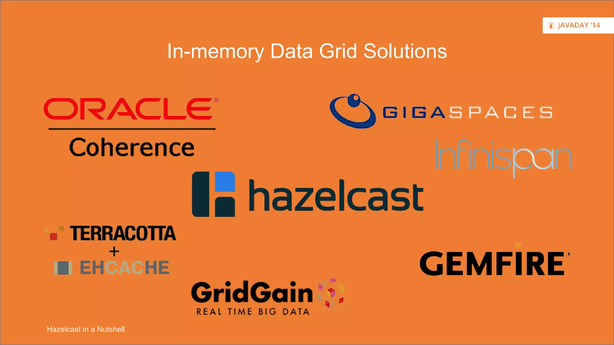 • This presentation • covers Hazelcast top features • explains difference between distributed cache and in-memory Introduction data grid What? 