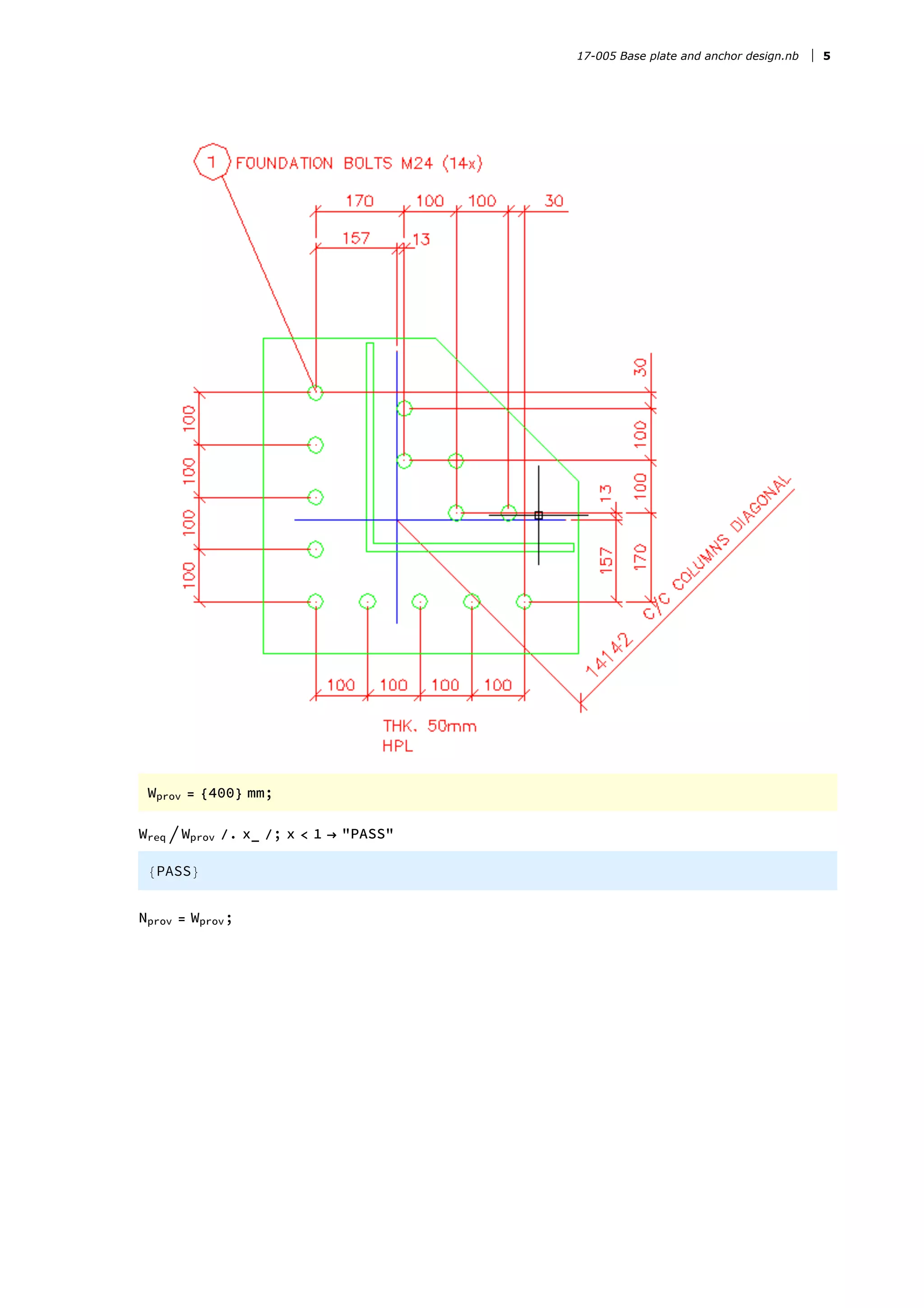 Anchor Base Sample Base plate and anchor design | PDF