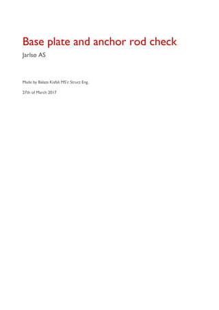 Anchor Base Sample Base plate and anchor design | PDF