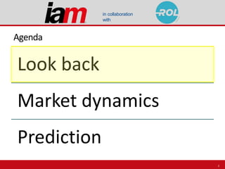 in collaboration
with
Agenda
Look back
Market dynamics
Prediction
2
 