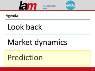 in collaboration
with
Agenda
Look back
Market dynamics
Prediction
26
 