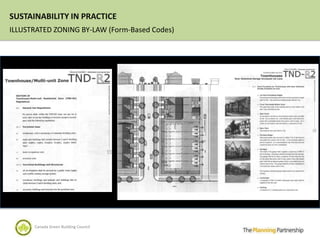 SUSTAINABILITY IN PRACTICE
ILLUSTRATED ZONING BY-LAW (Form-Based Codes)




      Canada Green Building Council
 