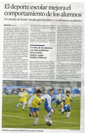 Article beneficis esport escolar La Vanguardia