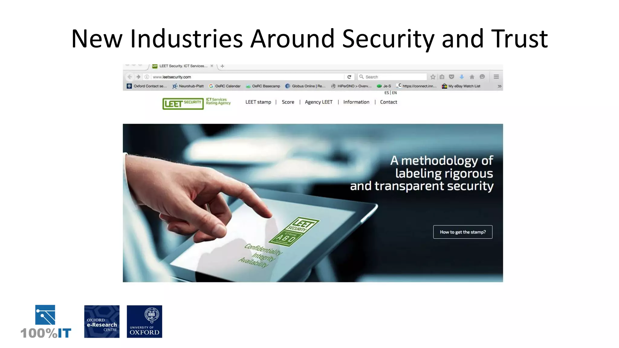 New Industries Around Security and Trust
 