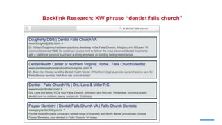 Backlink Research: KW phrase “dentist falls church”
 