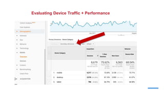 Evaluating Device Traffic + Performance
 