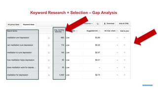 Keyword Research + Selection – Gap Analysis
 