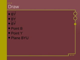 Draw BY BY BY Point B Point Y Plane BYU 