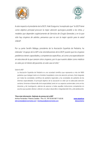 A este respecto el presidente de la SECP, Iñaki Eizaguirre, ha explicado que “la SECP tiene
como objetivo principal procur...