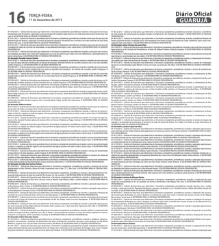 16

terça-feira

17 de dezembro de 2013

Nº 4750/2013 - Solicita do Executivo que determine à Secretaria competente, providências visando a execução dos serviços
de desobstrução de bueiros, capinação e pintura da guia da calçada e tapa buracos, em toda extensão da Rua Santa Rosa, Pae
cará. À SECRETARIA PARA AS DEVIDAS PROVIDÊNCIAS.
Nº 4751/2013 - Solicita do Executivo que determine à Secretaria competente, providências visando a execução dos serviços de
desobstrução de bueiros, capinação e pintura da guia da calçada e retirada de lixo e entulho, em toda extensão da Rua Santa
Helena, Pae Cará. À SECRETARIA PARA AS DEVIDAS PROVIDÊNCIAS.
Nº 4752/2013 - Solicita do Executivo que determine à Secretaria competente, providências visando a execução dos serviços de
instalação de radar de controle de velocidade, na Rua Manoel Domingos Cravo, Santa Rosa. À SECRETARIA PARA AS DEVIDAS
PROVIDÊNCIAS.
Nº 4753/2013 - Solicita do Executivo que determine à Secretaria competente, providências visando a execução dos serviços
de instalação de placas com nome dos logradouros nas ruas dos bairros que estão com esta deficiência e principalmente no
bairro Santa Rosa. À SECRETARIA PARA AS DEVIDAS PROVIDÊNCIAS.
Do Vereador Geraldo Soares Galvão
Nº 4779/2013 - Solicita do Executivo que determine à Secretaria competente, providências visando o trabalho de reconstrução
da caixa de água pluvial e recolocação da tampa de proteção, Avenida Vicente de carvalho esquina com a Rua São Salvador,
Jardim Progresso. À SECRETARIA PARA AS DEVIDAS PROVIDÊNCIAS.
Nº 4780/2013 - Solicita do Executivo que determine à Secretaria competente, providências visando o trabalho de reconstrução
da Praça ao lado da Creche Caminho da Luz, entre as avenidas São Salvador e Av. Vicente de Carvalho, Jardim Progresso. À
SECRETARIA PARA AS DEVIDAS PROVIDÊNCIAS.
Nº 4781/2013 - Solicita do Executivo que determine à Secretaria competente, providências visando a retirada de caminhão
abandonado ao lado da Creche Caminho da Luz, Rua Papa Paulo IV, Jardim Progresso. À SECRETARIA PARA AS DEVIDAS PROVIDÊNCIAS.
Nº 4782/2013 - Solicita do Executivo que determine à Secretaria competente, providências visando a poda de árvores na Av.
Vicente de Carvalho, próximo a Creche Caminho da Luz, Jardim Progresso. À SECRETARIA PARA AS DEVIDAS PROVIDÊNCIAS.
Nº 4783/2013 - Solicita do Executivo que determine à Secretaria competente, providências visando a colocação da tampa da
caixa de água pluvial, Av. Vicente de Carvalho, esquina com Avenida Mario Daige, Jardim Boa Esperança. À SECRETARIA PARA
AS DEVIDAS PROVIDÊNCIAS.
Nº 4784/2013 - Solicita do Executivo que determine à Secretaria competente, providências visando a limpeza de terreno na Av.
Mario Daige esquina com a Avenida Alvora (antigo campo do Savoy), Jardim Boa Esperança. À SECRETARIA PARA AS DEVIDAS
PROVIDÊNCIAS.
Nº 4785/2013 - Solicita do Executivo que determine à Secretaria competente, providências visando a limpeza do terreno
da Avenida Osvaldo Aranha, esquina com a Avenida Mario Daige, Jardim Boa Esperança. À SECRETARIA PARA AS DEVIDAS
PROVIDÊNCIAS.
Do Vereador Gilberto Benzi
Nº 4713/2013 - Solicita do Executivo que determine à Secretaria competente, providências visando a recolocação da cobertura
dos pontos de ônibus ao longo da Av. Santos Dumont. À SECRETARIA PARA AS DEVIDAS PROVIDÊNCIAS.
Nº 4714/2013 - Solicita do Executivo que determine à Secretaria competente, providências visando a reforma da pavimentação na Rua D e reparos na rede de esgoto e de escoamento de águas pluviais em todo o bairro Santa Clara. À SECRETARIA
PARA AS DEVIDAS PROVIDÊNCIAS.
Nº 4715/2013 - Solicita do Executivo que determine à Secretaria competente, providências visando os serviços de tapa buracos na Av. General Rondon, altura do número 650, em frente à Padaria La Plage, Astúrias. À SECRETARIA PARA AS DEVIDAS
PROVIDÊNCIAS.
Nº 4716/2013 - Solicita do Executivo que determine à Secretaria competente, providências visando a reforma da pavimentação da Rua C, e reparos na rede de esgoto e escoamento de águas pluviais em todo o bairro Santa Clara. À SECRETARIA PARA
AS DEVIDAS PROVIDÊNCIAS.
Nº 4717/2013 - Solicita do Executivo que determine à Secretaria competente, providências visando a reforma na pavimentação da Rua J e reparos na rede de esgoto e de escoamento de águas pluviais em todo o bairro Santa Clara. À SECRETARIA PARA
AS DEVIDAS PROVIDÊNCIAS.
Nº 4718/2013 - Solicita do Executivo que determine à Secretaria competente, providências visando o serviço de pavimentação
na Rua G e reparos na rede de esgoto e de escoamento de águas pluviais em todo o bairro Santa Clara. À SECRETARIA PARA
AS DEVIDAS PROVIDÊNCIAS.
Nº 4719/2013 - Solicita do Executivo que determine à Secretaria competente, providências visando o serviço de pavimentação
na Rua F, e reparos na rede de esgoto e de escoamento de águas pluviais em todo o bairro Santa Clara. À SECRETARIA PARA
AS DEVIDAS PROVIDÊNCIAS.
Nº 4720/2013 - Solicita do Executivo que determine à Secretaria competente, providências visando o serviço de nivelamento
na Rua Eleonor da Silva Quadros, Jardim Virginia. À SECRETARIA PARA AS DEVIDAS PROVIDÊNCIAS.
Nº 4721/2013 - Solicita do Executivo que determine à Secretaria competente, providências visando os serviços de coleta de
entulho na Rua João Batista Julião, Jardim Virginia. À SECRETARIA PARA AS DEVIDAS PROVIDÊNCIAS.
Nº 4722/2013 - Solicita do Executivo que determine à Secretaria competente, providências visando os serviços de nivelamento
e total pavimentação da Rua Bartolomeu Gomes da Rocha, Morrinhos I. À SECRETARIA PARA AS DEVIDAS PROVIDÊNCIAS.
Do Vereador Givaldo dos Santos Feitoza
Nº 4792/2013 - Solicita do Executivo que determine à Secretaria competente, providências visando a remoção de veículo
abandonado na Rua Timbiras, altura do nº46, cruzamento com a Rua "2" C, Pae Cará. À SECRETARIA PARA AS DEVIDAS PROVIDÊNCIAS.
Nº 4793/2013 - Solicita do Executivo que determine à Secretaria competente, providências visando o desassoreamento e limpeza de toda extensão do leito do canal do Rio Acaraú, Vic. de carvalho. À SECRETARIA PARA AS DEVIDAS PROVIDÊNCIAS.
Nº 4794/2013 - Solicita do Executivo que determine à Secretaria competente, providências visando a implantação de lombadas em toda extensão da Rua Acre, via que cruza os bairros João Batista Julião e Jardim Virginia. À SECRETARIA PARA AS
DEVIDAS PROVIDÊNCIAS.
Nº 4795/2013 - Solicita do Executivo que determine à Secretaria competente, providências visando a operação tapa buracos
na Rua Buenos Aires, Centro. À SECRETARIA PARA AS DEVIDAS PROVIDÊNCIAS.
Nº 4796/2013 - Solicita do Executivo que determine à Secretaria competente, providências visando a operação tapa buracos
na Rua Benjamim Constant, Centro. À SECRETARIA PARA AS DEVIDAS PROVIDÊNCIAS.
Nº 4797/2013 - Solicita do Executivo que determine à Secretaria competente, providências visando a capinação e limpeza do
caminho de acesso à Praia do Góes, Santa Cruz dos Navegantes. À SECRETARIA PARA AS DEVIDAS PROVIDÊNCIAS.
Nº 4798/2013 - Solicita do Executivo que determine à Secretaria competente, providências visando a instalação de iluminação
no trecho do Campo de Futebol até as proximidades do Bar do Dodge, Santa Cruz dos Navegantes. À SECRETARIA PARA AS
DEVIDAS PROVIDÊNCIAS.
Nº 4799/2013 - Solicita do Executivo que determine à Secretaria competente, providências visando a operação tapa buracos
em toda extensão da Rua Major Manoel Fernandes Neto esquina com a Rua José Silva Figueiredo, Vila Júlia. À SECRETARIA
PARA AS DEVIDAS PROVIDÊNCIAS.
Nº 4800/2013 - Solicita do Executivo que determine à Secretaria competente, providências visando notificar o proprietário do
terreno na esquina da Rua Colômbia com a AV. D. Pedro I, que providencie conserto no muro do imóvel, tapando um buraco
existente com tapume, Jardim Ana Maria, Enseada. À SECRETARIA PARA AS DEVIDAS PROVIDÊNCIAS.
Do Vereador Jailton Reis dos Santos
Nº 4610/2013 - Solicita do Executivo que determine à Secretaria competente, providências visando a zeladoria, (desentupimento, manutenção e limpeza), do bueiro/boca de lobo, providenciar caminhão cata-treco, para limpeza, na Rua Mario
Malheiro, esquina com a Escola Paulo Clemente Santini, Vila Baiana. À SECRETARIA PARA AS DEVIDAS PROVIDÊNCIAS.
Nº 4611/2013 - Solicita do Executivo que determine à Secretaria competente, providências visando a zeladoria limpeza em
toda a área/extensão da reserva ambiental Chico de Paula, mais conhecida como Cachoeira do Perequê, bem como a fixação
de placas proibindo o descarte de lixo no local, bairro do Perequê. À SECRETARIA PARA AS DEVIDAS PROVIDÊNCIAS.

Diário Oficial
GUARUJÁ
Nº 4612/2013 - Solicita do Executivo que determine à Secretaria competente, providências visando solucionar o problema
de mau estado de conservação do parque situado no final da Av. Rio Amazonas, Perequê. À SECRETARIA PARA AS DEVIDAS
PROVIDÊNCIAS.
Nº 4613/2013 - Solicita do Executivo que determine à Secretaria competente, providências visando a zeladoria/limpeza da
lixeira (caçamba de lixo), localizada na Av. Rio Amazonas (em frente a praça de esporte do Clube Califórnia), bem como colocação de mais uma lixeira. À SECRETARIA PARA AS DEVIDAS PROVIDÊNCIAS.
Do Vereador Jaime Ferreira de Lima Filho
Nº 4754/2013 - Solicita do Executivo que determine à Secretaria competente, providências visando a execução dos serviços de
tapa buracos na Av. Estrada do Pernambuco, sentido AV. Miguel Stefano, Praia da Enseada. À SECRETARIA PARA AS DEVIDAS
PROVIDÊNCIAS.
Nº 4755/2013 - Solicita do Executivo que determine à Secretaria competente, providências visando a execução dos serviços de
tapa buracos nas principais vias da cidade. À SECRETARIA PARA AS DEVIDAS PROVIDÊNCIAS.
Nº 4756/2013 - Solicita do Executivo que determine à Secretaria competente, providências visando a implantação de iluminação pública em toda orla da Praia da Enseada. À SECRETARIA PARA AS DEVIDAS PROVIDÊNCIAS.
Nº 4757/2013 - Solicita do Executivo que determine à Secretaria competente, providências visando o serviço de sinalização
de placas na Via Vereador Lydio Martins Correa, em toda sua extensão, Vila Zilda. À SECRETARIA PARA AS DEVIDAS PROVIDÊNCIAS.
Nº 4758/2013 - Solicita do Executivo que determine à Secretaria competente, providências visando o serviço de nivelamento
da Rua Xingú, Perequê. À SECRETARIA PARA AS DEVIDAS PROVIDÊNCIAS.
Nº 4759/2013 - Solicita do Executivo que determine à Secretaria competente, providências visando o nivelamento da Rua
Trombetas, Jardim Umuarama, Perequê. À SECRETARIA PARA AS DEVIDAS PROVIDÊNCIAS.
Nº 4760/2013 - Solicita do Executivo que determine à Secretaria competente, providências visando o nivelamento da Rua Jari,
Jardim Umuarama, Perequê. À SECRETARIA PARA AS DEVIDAS PROVIDÊNCIAS.
Nº 4761/2013 - Solicita do Executivo que determine à Secretaria competente, providências visando o nivelamento da Rua
Pacajás, Jardim Umuarama, Perequê. À SECRETARIA PARA AS DEVIDAS PROVIDÊNCIAS.
Nº 4762/2013 - Solicita do Executivo que determine à Secretaria competente, providências visando a implantação de uma
faixa de pedestre e placas de estacionamento, na Rua Arnaldo Caiaffa, próximo ao Shopping Ferry Boat Plaza. À SECRETARIA
PARA AS DEVIDAS PROVIDÊNCIAS.
Nº 4763/2013 - Solicita do Executivo que determine à Secretaria competente, providências visando o nivelamento da Rua
Rubens Rodrigues, Jardim Las Palmas. À SECRETARIA PARA AS DEVIDAS PROVIDÊNCIAS.
Nº 4764/2013 - Solicita do Executivo que determine à Secretaria competente, providências visando o nivelamento da Rua
Ranulpho Veríssimo, Jardim Las Palmas. À SECRETARIA PARA AS DEVIDAS PROVIDÊNCIAS.
Nº 4765/2013 - Solicita do Executivo que determine à Secretaria competente, providências visando o nivelamento da Rua
Nelson Horácio Conceição, Jardim Las Palmas. À SECRETARIA PARA AS DEVIDAS PROVIDÊNCIAS.
Nº 4766/2013 - Solicita do Executivo que determine à Secretaria competente, providências visando o nivelamento da Rua Gino
Fabris, Jardim Las Palmas. À SECRETARIA PARA AS DEVIDAS PROVIDÊNCIAS.
Nº 4767/2013 - Solicita do Executivo que determine à Secretaria competente, providências visando o nivelamento da Ruan
Aymoré, Vila Nova, Perequê. À SECRETARIA PARA AS DEVIDAS PROVIDÊNCIAS.
Nº 4768/2013 - Solicita do Executivo que determine à Secretaria competente, providências visando o nivelamento na Rua
Araguaia, Jardim Umuarama, Perequê. À SECRETARIA PARA AS DEVIDAS PROVIDÊNCIAS.
Nº 4769/2013 - Solicita do Executivo que determine à Secretaria competente, providências visando o serviço de reparo da
calçada e na proteção da árvore que se encontra ao lado do ponto de ônibus, Av. Puglisi, em frente as Lojas Americanas. À
SECRETARIA PARA AS DEVIDAS PROVIDÊNCIAS.
Do Vereador Luciano Lopes da Silva
Nº 4770/2013 - Solicita do Executivo que determine à Secretaria competente, providências visando a operação tapa buracos
pela extensão da Rua Paulo Orlandi, principalmente em frente ao número 399, Santo Antonio. À SECRETARIA PARA AS DEVIDAS PROVIDÊNCIAS.
Nº 4771/2013 - Solicita do Executivo que determine à Secretaria competente, providências visando a operação tapa buracos
em toda extensão da Rua José Ferreira Canaes, Santo Antonio. À SECRETARIA PARA AS DEVIDAS PROVIDÊNCIAS.
Nº 4772/2013 - Solicita do Executivo que determine à Secretaria competente, providências visando a operação tapa buracos
em toda extensão da Av. Alameda dos Lírios, Santo Antonio. À SECRETARIA PARA AS DEVIDAS PROVIDÊNCIAS.
Nº 4773/2013 - Solicita do Executivo que determine à Secretaria competente, providências visando a operação tapa buracos
em toda extensão da Alameda das Violetas, Santo Antonio. À SECRETARIA PARA AS DEVIDAS PROVIDÊNCIAS.
Nº 4774/2013 - Solicita do Executivo que determine à Secretaria competente, providências visando a operação tapa buracos
em toda extensão da Alameda das Violetas, Santo Antonio. À SECRETARIA PARA AS DEVIDAS PROVIDÊNCIAS.
Nº 4775/2013 - Solicita do Executivo que determine à Secretaria competente, providências visando a imediata retirada do cavalinho de caminhão abandonado na esquina da Alameda dos Lírios com a Rua Manoel Cabral, Santo Antonio. À SECRETARIA
PARA AS DEVIDAS PROVIDÊNCIAS.
Nº 4776/2013 - Solicita do Executivo que determine à Secretaria competente, providências visando a operação tapa buracos
em toda extensão da Rua Domingos da Silva com Rua Paulo Orlandi, Santo Antonio. À SECRETARIA PARA AS DEVIDAS PROVIDÊNCIAS.
Nº 4777/2013 - Solicita do Executivo que determine à Secretaria competente, providências visando a operação tapa buracos
na Alameda das Palmas esquina com a Rua Manoel Araujo. À SECRETARIA PARA AS DEVIDAS PROVIDÊNCIAS.
Nº 4778/2013 - Solicita do Executivo que determine à Secretaria competente, providências visando a manutenção da boca de
lobo e desentupimento na Rua Paulo Orlandi, 300, esquina com a Rua Antônio Luís Neves, Santo Antonio. À SECRETARIA PARA
AS DEVIDAS PROVIDÊNCIAS.
Do Vereador Luciano de Moraes Rocha
Nº 4621/2013 - Solicita do Executivo que determine à Secretaria competente, providências visando a construção de uma
rampa de acessibilidade na Av. da Saudade, em frente a Panificadora São Miguel, Vila Julia. À SECRETARIA PARA AS DEVIDAS
PROVIDÊNCIAS.
Nº 4622/2013 - Solicita do Executivo que determine à Secretaria competente, providências visando retornar com a antiga
entrada e saída da Escola Dr. Napoleão Rodrigues Laureano, localizada na Av. Osvaldo Aranha, Jardim Maravilha, Vicente de
Carvalho. À SECRETARIA PARA AS DEVIDAS PROVIDÊNCIAS.
Nº 4623/2013 - Solicita do Executivo que determine à Secretaria competente, providências visando a realização dos serviços
de manutenção de limpeza no canal e limpeza no entorno do canal, bem como a retirada das árvores mortas na Av. Miguel
Mussa Gaze, Santa Rosa. À SECRETARIA PARA AS DEVIDAS PROVIDÊNCIAS.
Nº 4624/2013 - Solicita do Executivo que determine à Secretaria competente, providências visando a realização de serviços
de manutenção de limpeza no canal e limpeza no entorno, bem como a retirada das árvores mortas na Av. Manoel da Cruz
Michael, Santa Rosa. À SECRETARIA PARA AS DEVIDAS PROVIDÊNCIAS.
Nº 4625/2013 - Solicita do Executivo que determine à Secretaria competente, providências visando a operação tapa-buracos
na Rua Washington, Vila Maia. À SECRETARIA PARA AS DEVIDAS PROVIDÊNCIAS.
Nº 4626/2013 - Solicita do Executivo que determine à Secretaria competente, providências visando a limpeza do canal da Rua
Santo Antonio, Vila Julia. À SECRETARIA PARA AS DEVIDAS PROVIDÊNCIAS.
Nº 4627/2013 - Solicita do Executivo que determine à Secretaria competente, providências visando a limpeza das bocas de
lobo na Rua Agnelo Xavier, Vila Ligia. À SECRETARIA PARA AS DEVIDAS PROVIDÊNCIAS.
Nº 4628/2013 - Solicita do Executivo que determine à Secretaria competente, providências visando disponibilizar uma caçamba de lixo para a Rua Heleno Correa de Lima, Vila Zilda. À SECRETARIA PARA AS DEVIDAS PROVIDÊNCIAS.
Do Vereador Mauro Teixeira
Nº 4614/2013 - Solicita do Executivo que determine à Secretaria competente, providências visando o recapeamento da Rua
Ézio da Costa Gama, Jardim Boa Esperança. À SECRETARIA PARA AS DEVIDAS PROVIDÊNCIAS.
Nº 4615/2013 - Solicita do Executivo que determine à Secretaria competente, providências visando a zeladoria (operação tapa

 