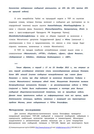 Общественно-политический пульс российской блогосферы 17-23 декабря 2012