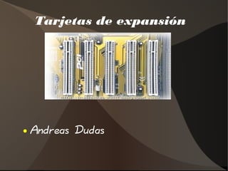 Tarjetas de expansión




●   Andreas Dudas
 