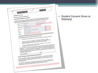• Student Consent Given or
  Withheld
 