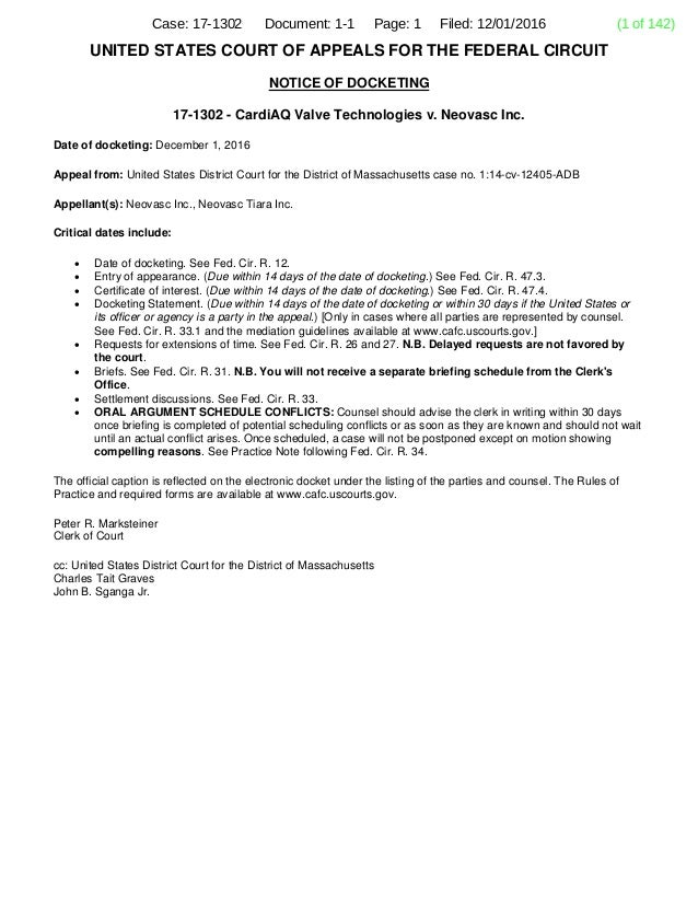 District court cover letter