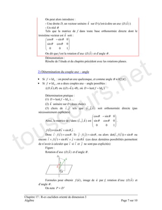 /
B ' ) 0 + % !') !
B θ
C (
−
θθ
θθ
/ ( 3% !') 3 θ
6
3
-! 6 % D
• * 2= % ( ( ' E-F πθ ≡
• * 2≠ ' % % D
!!'')) θ !!'')) θ−− ' 5 !2; ) −=
6 (
) ! !2; ) −= G
)-! ) % %!
) ! % ' ( !'') )
% !
' !'')
−
θθ
θθ
!) θθ +=
6 θ!) =⋅ 1 θ!) =⋅ ' θ!!)') =
!) θθ =∧=∧ ) %
3 + ( % !
H
3% !') 3 θ
θ
H !) ' ' 3% !')
3 θ
/ ⊥
=
touscours.net
 
