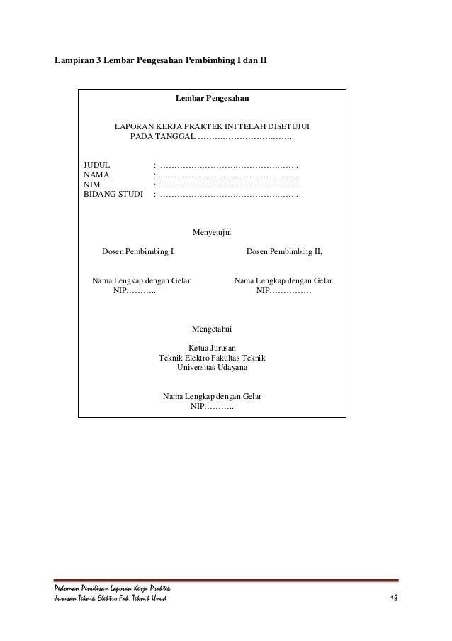 Pedoman Penulisan Laporan Kerja Praktek V1