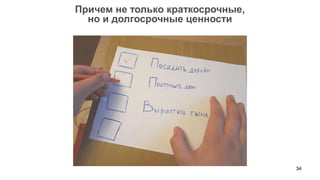 34 
Причем не только краткосрочные, 
но и долгосрочные ценности  