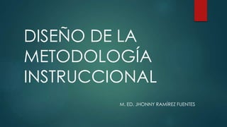 DISEÑO DE LA
METODOLOGÍA
INSTRUCCIONAL
M. ED. JHONNY RAMÍREZ FUENTES
 