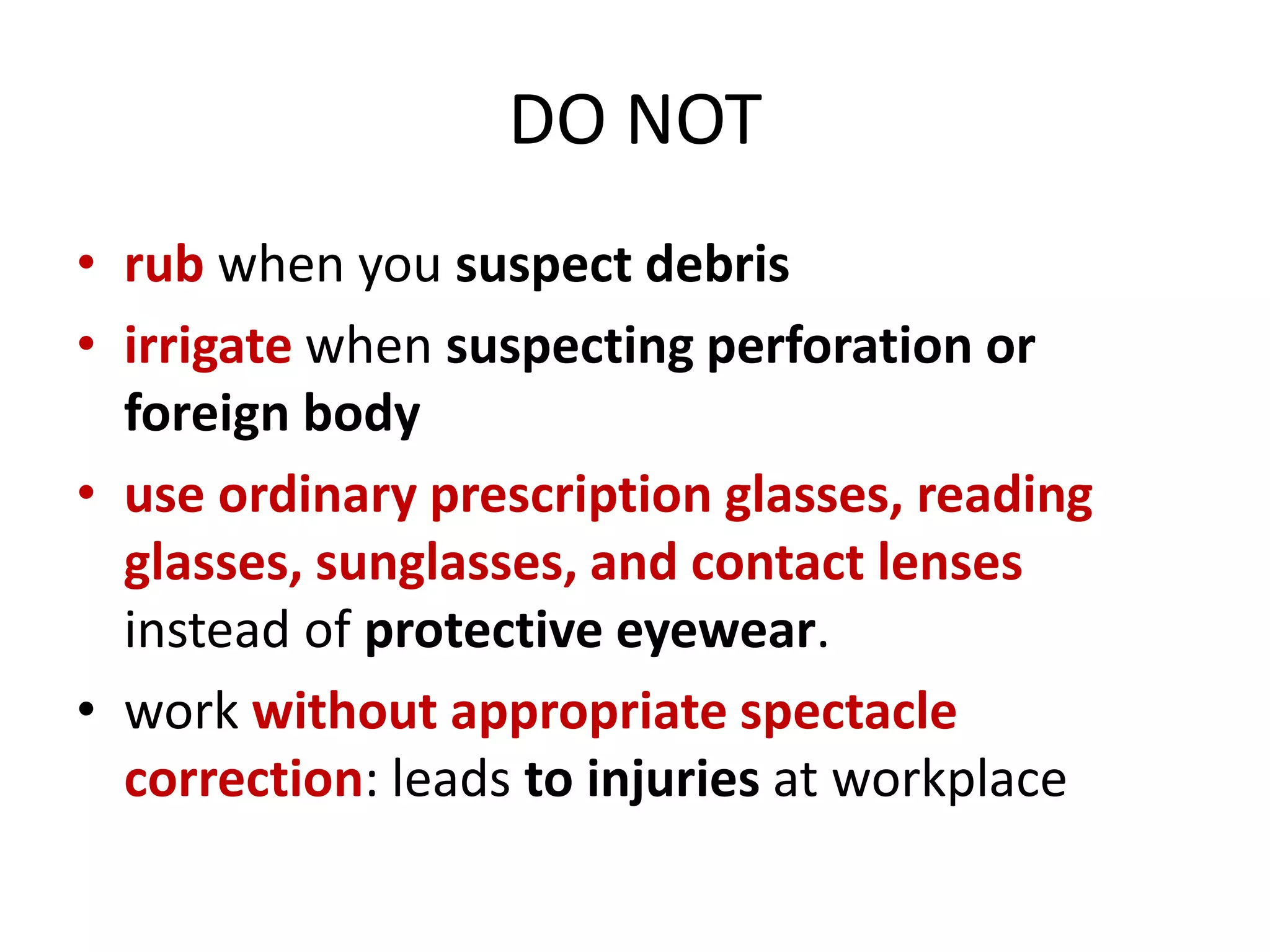 Occupational eye injuries and management | PDF