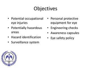 Occupational eye injuries and management | PDF