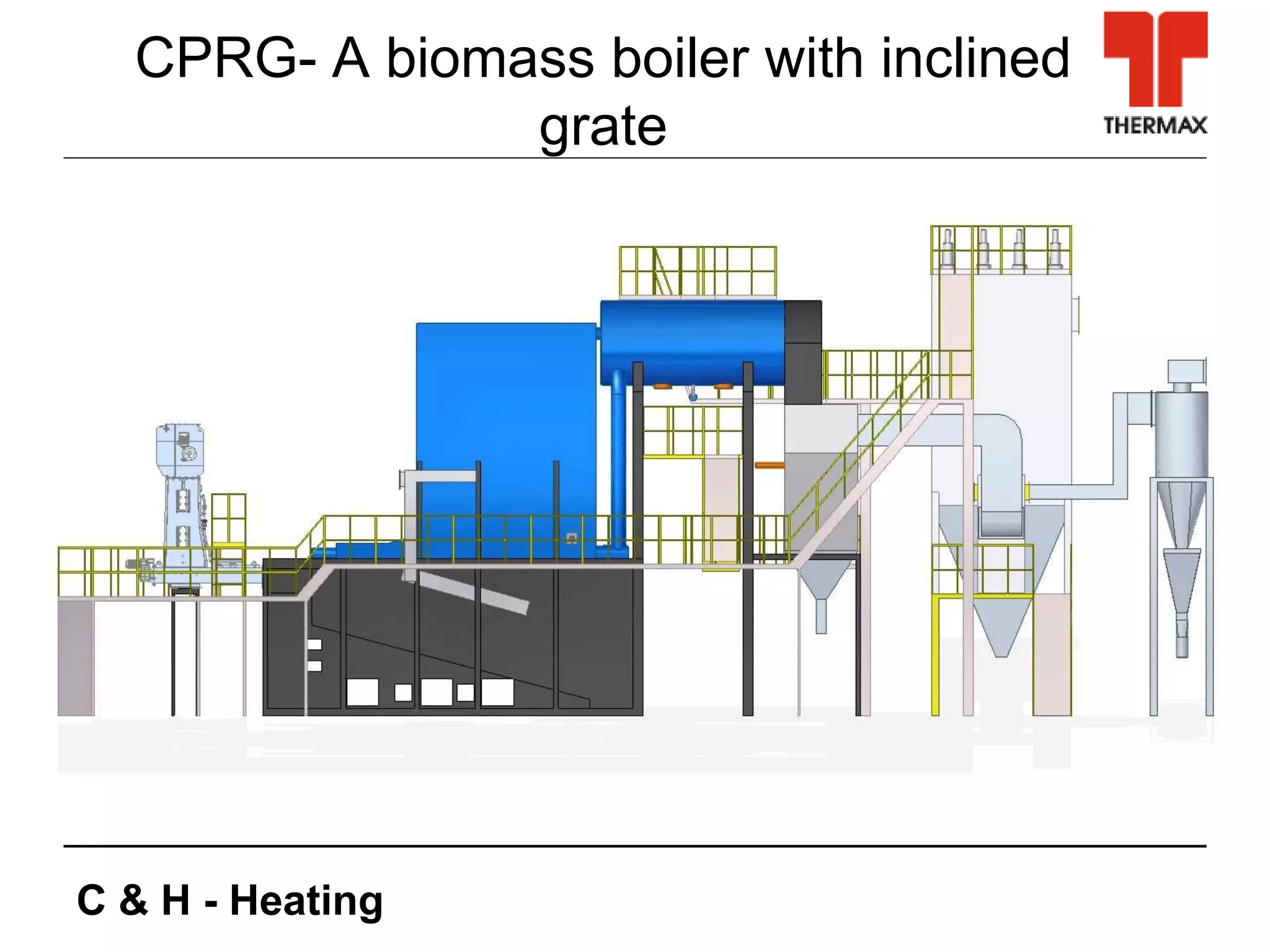 C & H - Heating
CPRG- A biomass boiler with inclined
grate
 